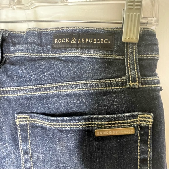 Rock & Republic Kasandra Ankle Spike Embellished Dark Wash Stretch Jeans 6M - Picture 8 of 11